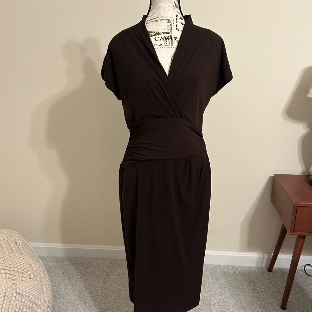 Suzi Chin Dark Brown Midi Dress